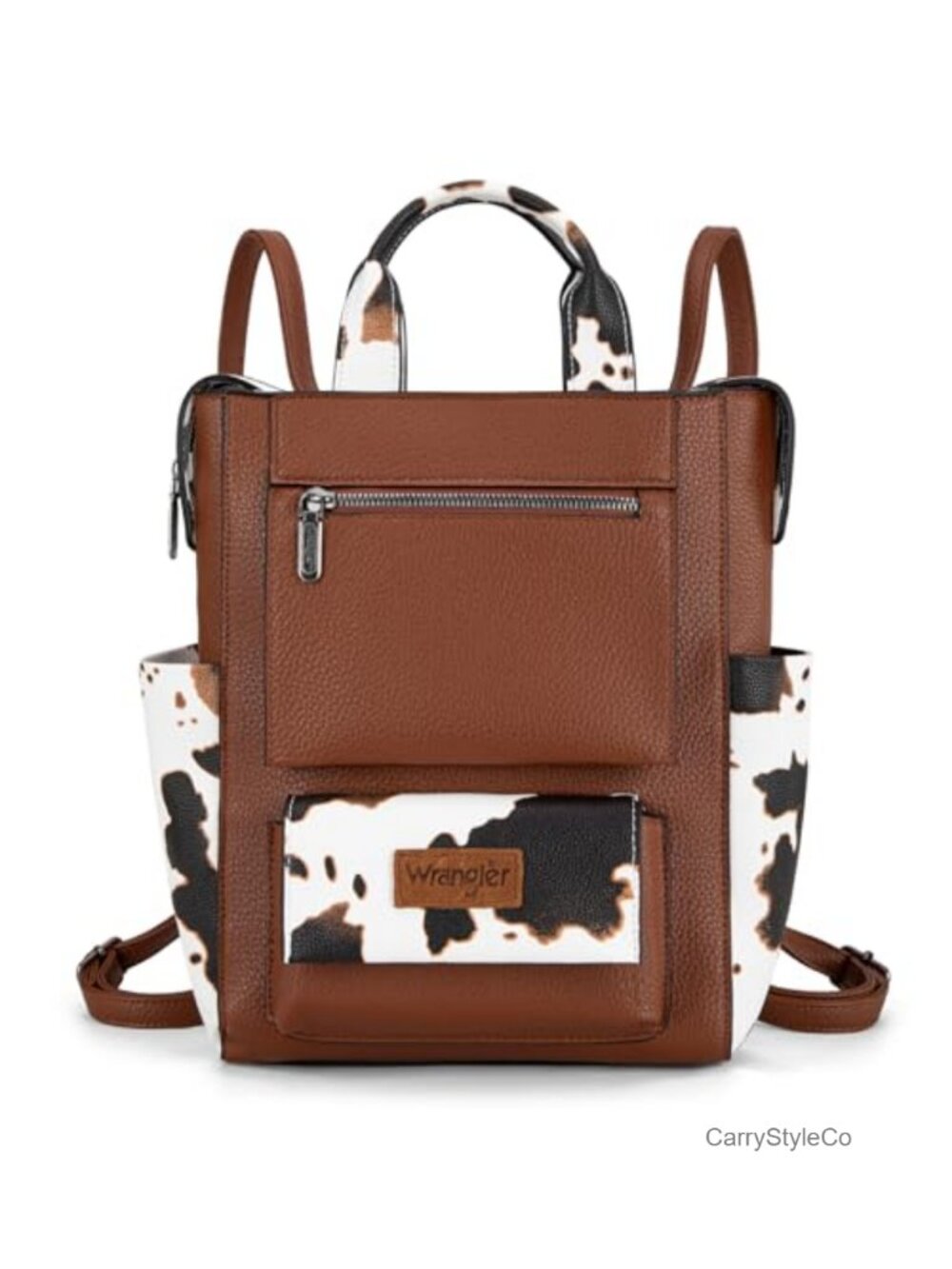 Cow Print Backpack Purse Faux Leather Convertible Anti Theft Daypack